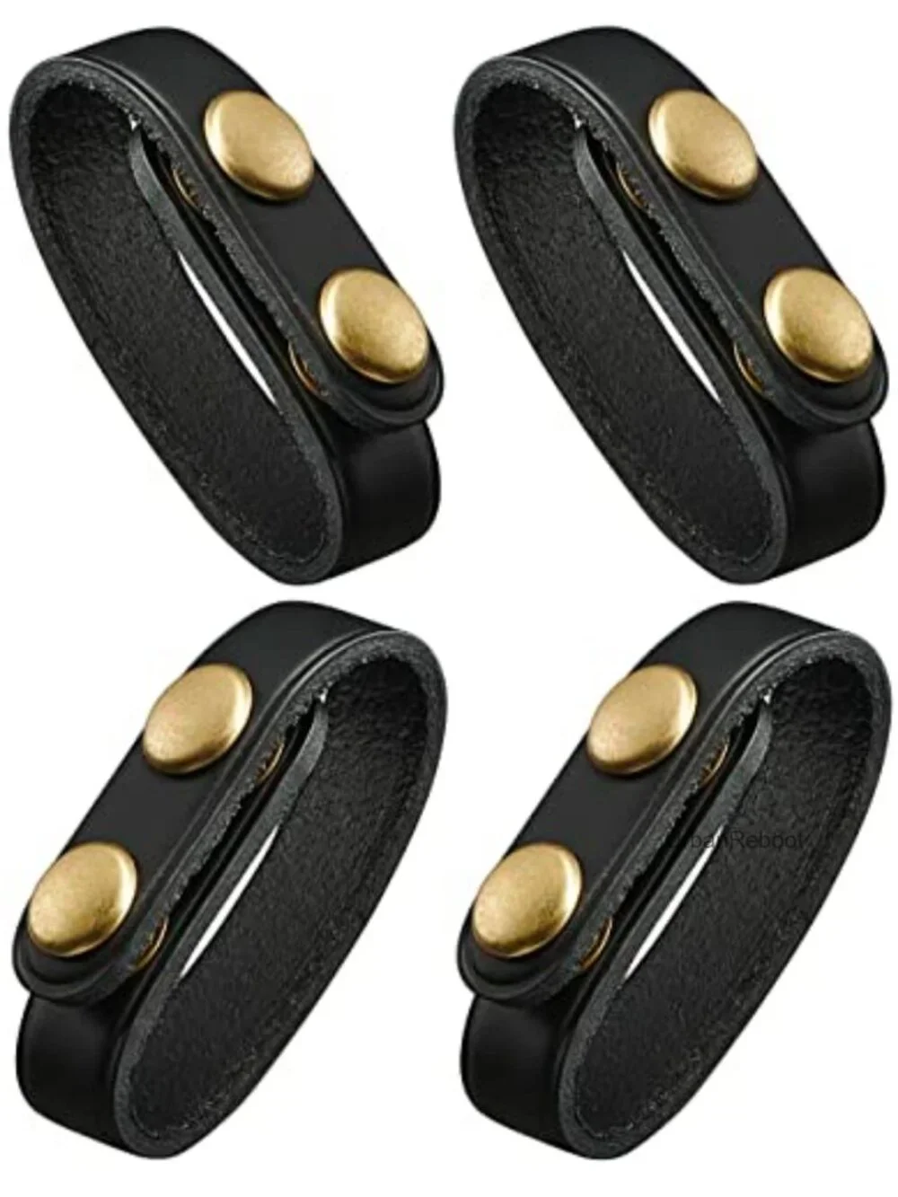 Genuine Leather Duty Belt Keepers 3/4 Inch 4 Pack Brass Snap
